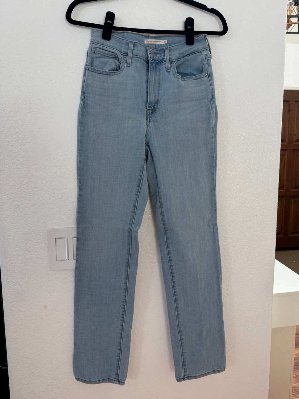 Levi Strauss Light Wash Women's High Rise Straight Jeans